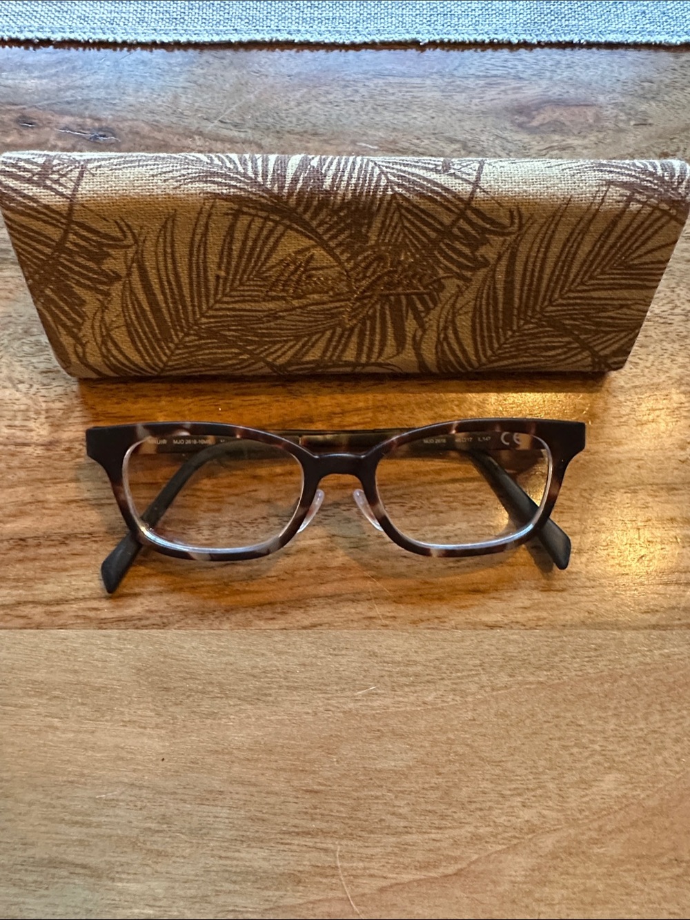 Maui Jim Tortoiseshell Rectangle Prescription Glasses with Case